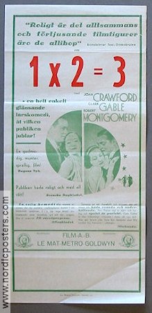 1x2=3 1935 poster Joan Crawford Clark Gable