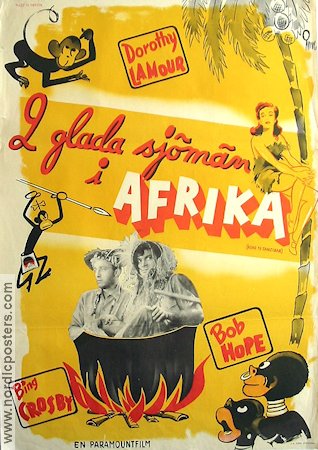 2 glada sjömän i Afrika 1942 poster Bob Hope Bing Crosby Dorothy Lamour