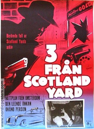 3 från Scotland Yard 1958 poster Montgomery Tully Poliser
