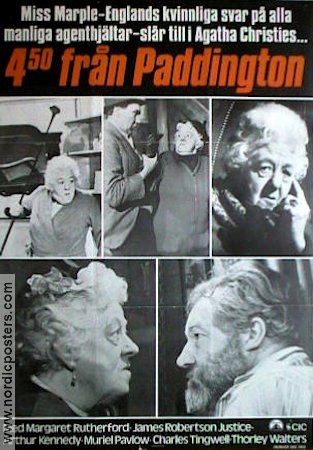 4.50 från Paddington 1961 poster Margaret Rutherford Text: Agatha Christie