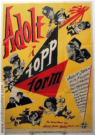 Adolf i toppform 1952 poster Adolf Jahr Nils Poppe Brand