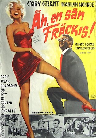 Åh en sån fräckis 1966 poster Marilyn Monroe Cary Grant Howard Hawks Affischkonstnär: Walter Bjorne