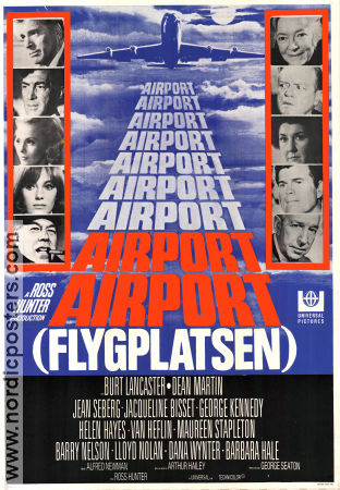 Airport 1970 poster Burt Lancaster Dean Martin George Seaton Text: Arthur Hailey Flyg Resor