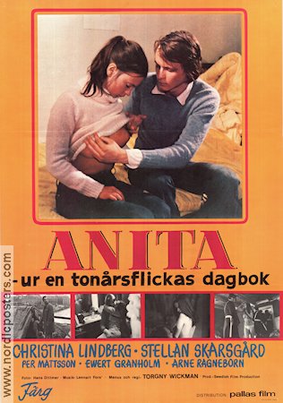 Anita ur en tonårsflickas dagbok 1973 poster Christina Lindberg Stellan Skarsgård Torgny Wickman