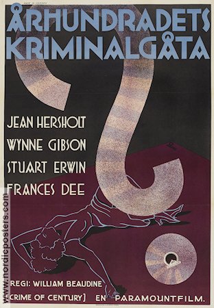 Århundradets kriminalgåta 1933 poster Jean Hersholt