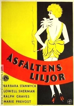 Asfaltens liljor 1932 poster Barbara Stanwyck Frank Capra