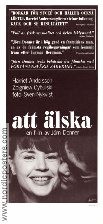 Att älska 1964 poster Harriet Andersson Zbigniew Cybulski Jörn Donner Foto: Sven Nykvist