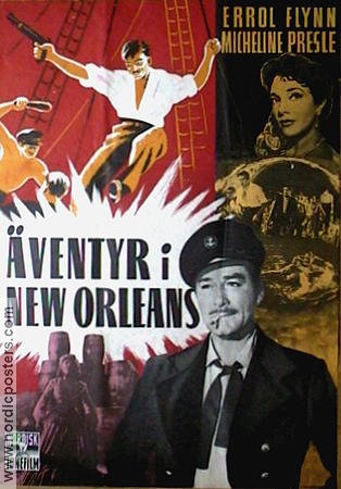 Äventyr i New Orleans 1951 poster Errol Flynn Micheline Presle