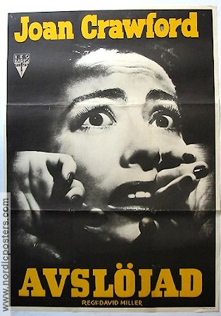Avslöjad 1952 poster Joan Crawford Jack Palance Gloria Grahame David Miller Film Noir
