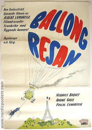 Ballongresan 1960 poster André Gille Maurice Baquet Pascal Lamorisse Albert Lamorisse Resor
