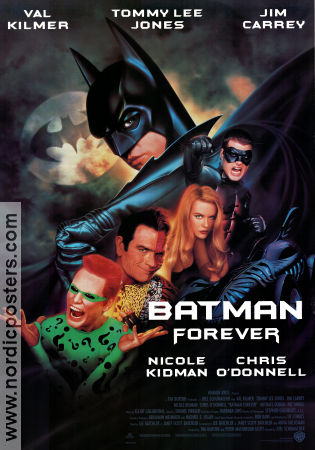 Batman Forever 1995 poster Val Kilmer Jim Carrey Tommy Lee Jones Nicole Kidman Tim Burton Hitta mer: Batman Hitta mer: DC Comics