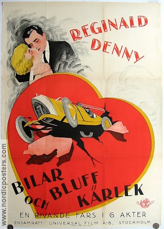 Bilar och bluffkärlek 1927 poster Reginald Denny Bilar och racing