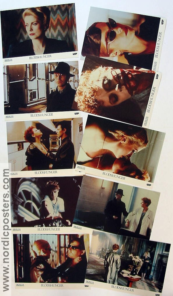 Blodshunger 1983 lobbykort Catherine Deneuve David Bowie Susan Sarandon Tony Scott