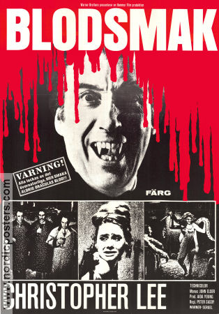 Blodsmak 1970 poster Christopher Lee Geoffrey Keen Gwen Watford Peter Sasdy Filmbolag: Hammer Films Hitta mer: Dracula