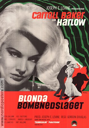 Blonda bombnedslaget 1965 poster Carol Lynley Efrem Zimbalist Jr Ginger Rogers Alex Segal Damer