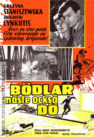 Bödlar måste också dö 1959 poster Bozena Kurowska Grazyna Staniszewska Jerzy Passendorfer Filmen från: Poland
