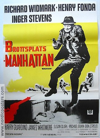 Brottsplats Manhattan 1968 poster Richard Widmark Henry Fonda Inger Stevens