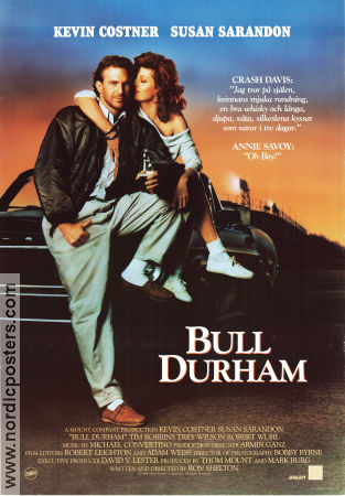 Bull Durham 1988 poster Kevin Costner Susan Sarandon Tim Robbins Ron Shelton Sport