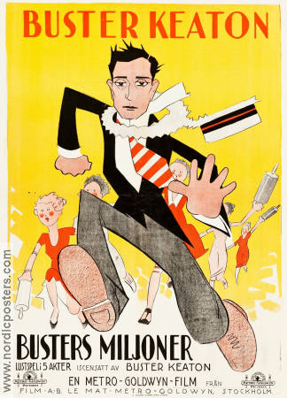 Busters miljoner 1925 poster Buster Keaton