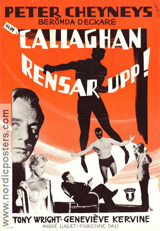 Callaghan rensar upp 1961 poster Tony Wright Genevieve Kervine André Luguet Willy Rozier Text: Peter Cheyney
