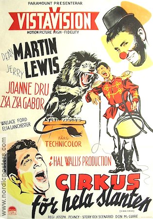 Cirkus för hela slanten 1954 poster Dean Martin Jerry Lewis Joanne Dry Joseph Pevney Cirkus