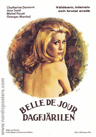 Dagfjärilen 1967 poster Catherine Deneuve Jean Sorel Michel Piccoli Luis Bunuel Romantik
