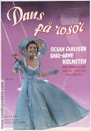Dans på rosor 1954 poster Sickan Carlsson Karl-Arne Holmsten