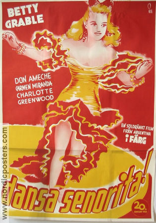 Dansa senorita 1940 poster Betty Grable Don Ameche Dans