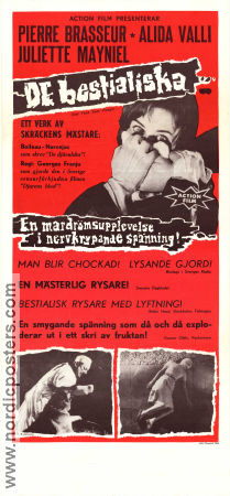 De bestialiska 1961 poster Pierre Brasseur Alida Valli Juliette Mayniel Georges Franju