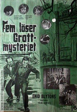 De fem löser Grottmysteriet 1964 poster Enid Blyton