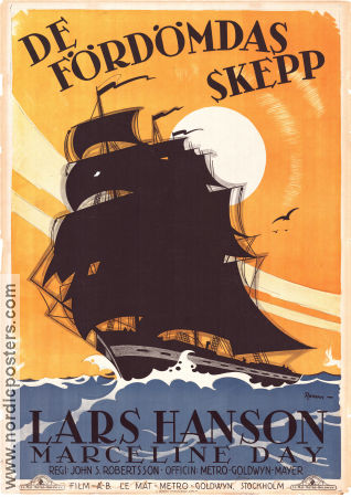 De fördömdas skepp 1927 poster Lars Hanson Marceline Day Pauline Starke John S Robertson Skepp och båtar Eric Rohman art