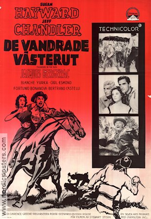 De vandrade västerut 1959 poster Susan Hayward Jeff Chandler Jacques Bergerac Russell Rouse