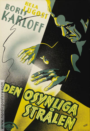 Den osynliga strålen 1936 poster Bela Lugosi Boris Karloff