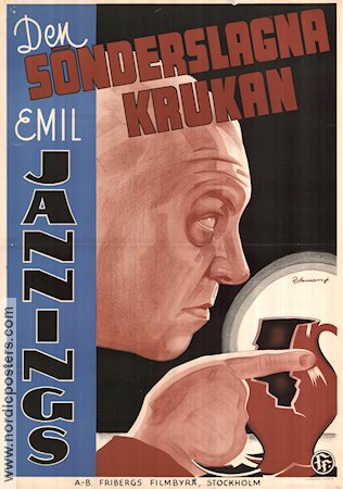 Den sönderslagna krukan 1937 poster Emil Jannings Eric Rohman art