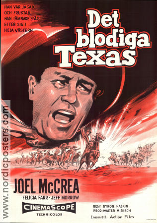 Det blodiga Texas 1956 poster Joel McCrea Felicia Farr Byron Haskin