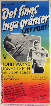 Det finns inga gränser 1958 poster John Wayne Janet Leigh Howard Hughes Flyg