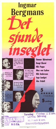 Det sjunde inseglet 1957 poster Max von Sydow Gunnar Björnstrand Nils Poppe Bengt Ekerot Bibi Andersson Inga Gill Gunnel Lindblom Ingmar Bergman