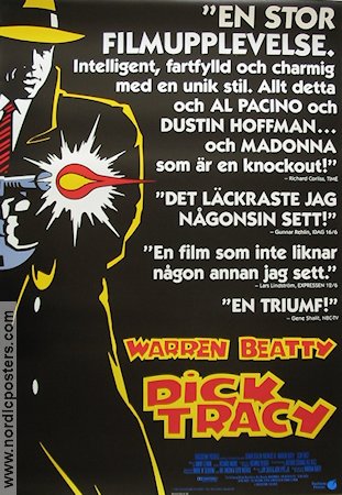 Dick Tracy 1990 poster Al Pacino Dustin Hoffman Madonna Warren Beatty Maffia Från serier