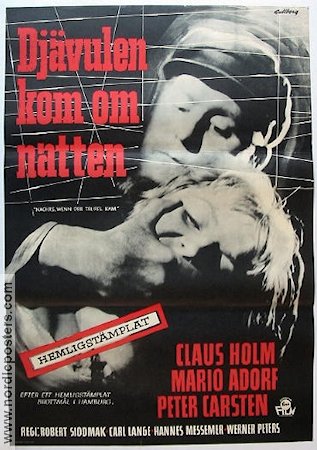 Djävulen kommer om natten 1958 poster Klaus Holm