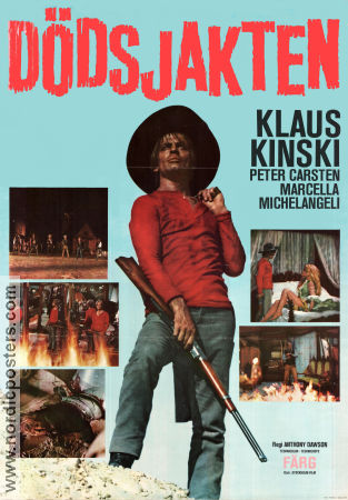 Dödsjakten 1970 poster Klaus Kinski Marcella Michelangeli Peter Carsten Antonio Margheriti