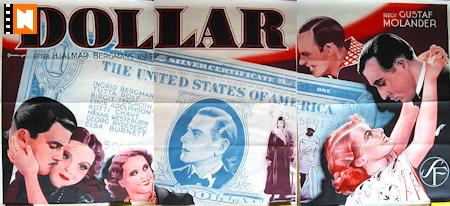 Dollar 1938 poster Ingrid Bergman Tutta Rolf Edvin Adolphson Gustaf Molander Eric Rohman art Hitta mer: Large poster