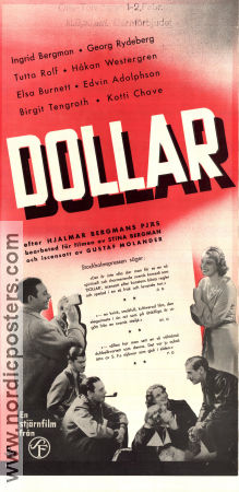 Dollar 1938 poster Ingrid Bergman Tutta Rolf Georg Rydeberg Edvin Adolphson Gustaf Molander