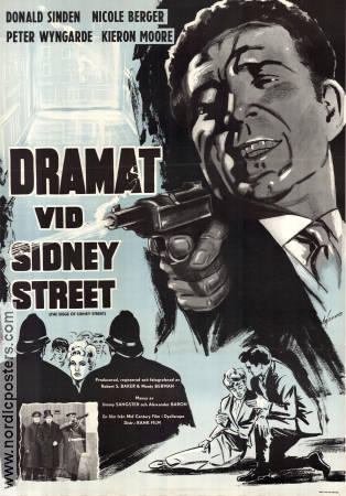 Dramat vid Sidney Street 1960 poster Donald Sinden Nicole Berger Kieron Moore Robert S Baker Poliser