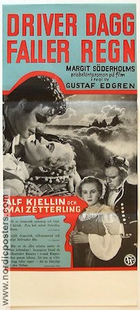 Driver dagg faller regn 1946 poster Mai Zetterling Alf Kjellin Sten Lindgren Gustaf Edgren