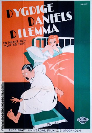 Dygdige Daniels dilemma 1930 poster Eric Rohman art