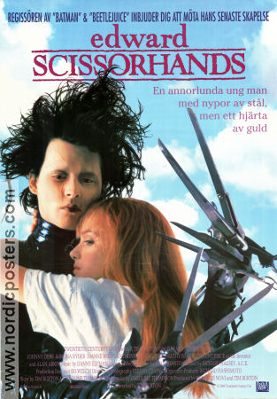 Edward Scissorhands 1990 poster Johnny Depp Winona Ryder Tim Robbins Tim Burton