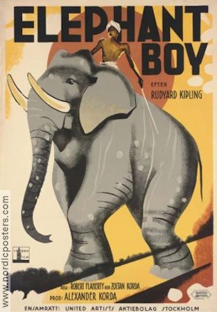 Elephant Boy 1937 poster Alexander Korda Text: Rudyard Kipling