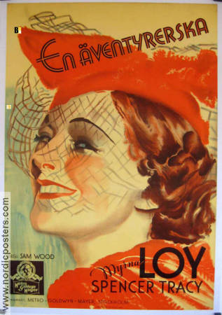 En äventyrerska 1935 poster Myrna Loy Spencer Tracy Sam Wood