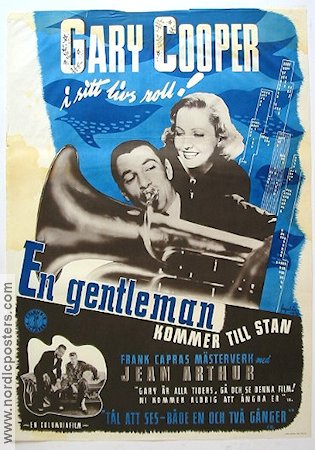En gentleman kommer till stan 1936 poster Gary Cooper Jean Arthur Frank Capra Instrument