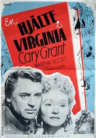 En hjälte i Virginia 1941 poster Cary Grant Martha Scott